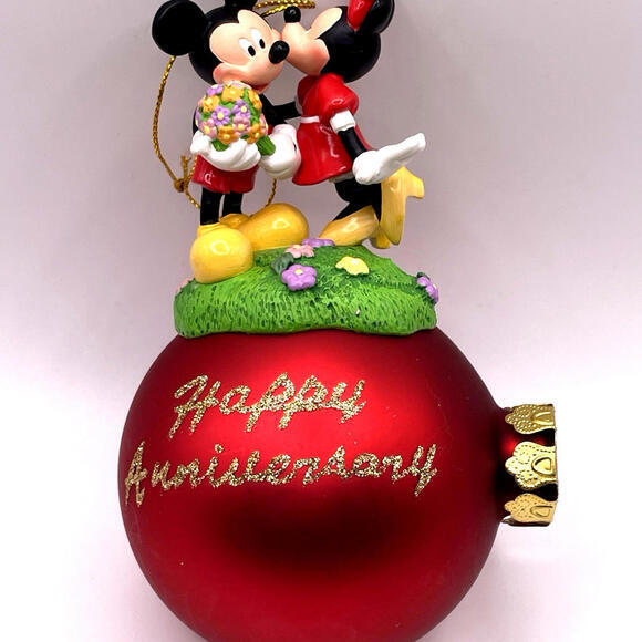 Disney Other - Mickey and Minnie‎ Mouse Happy Anniversary Disney Christmas Ornament 5.5"